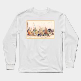 Sailing Boats at La Rochelle, France #1, 1911 Paul Signac Long Sleeve T-Shirt